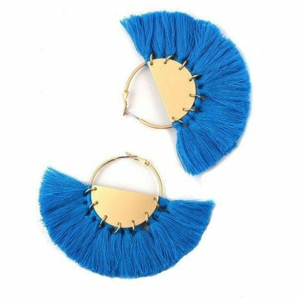 💥[2 for $20]💥 Cobalt Blue Flare Tassel Earrings - Picture 3 of 7
